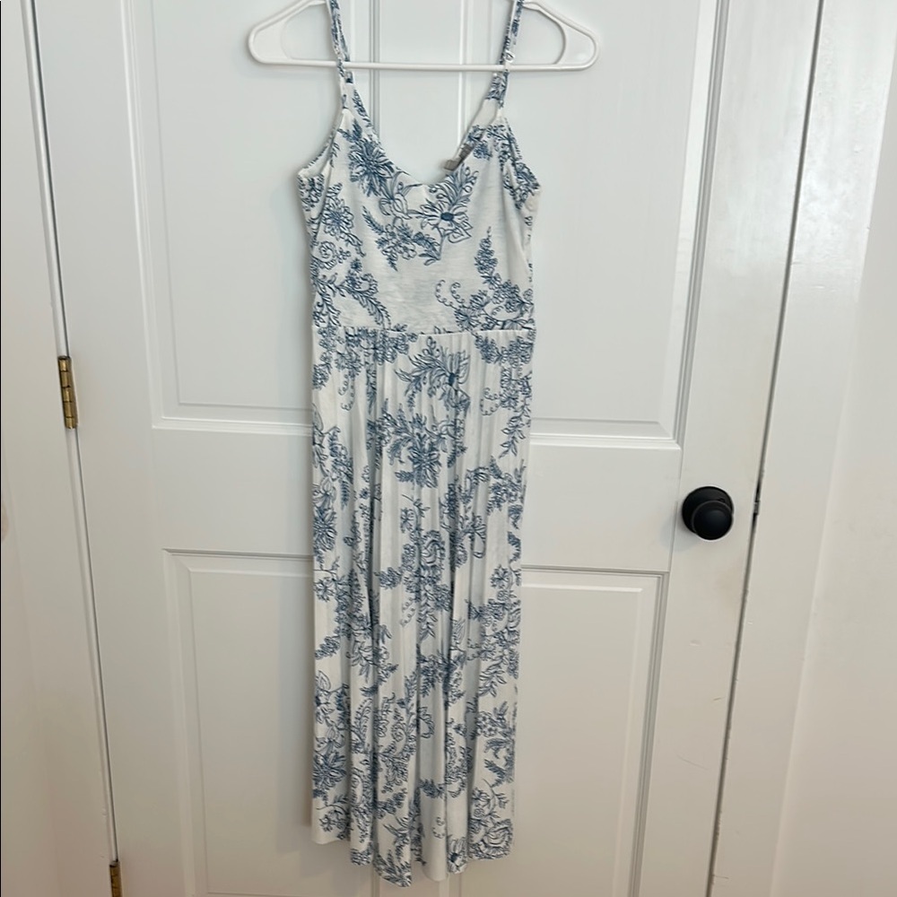 ASOS Blue and White Spaghetti Strap Maxi Dress